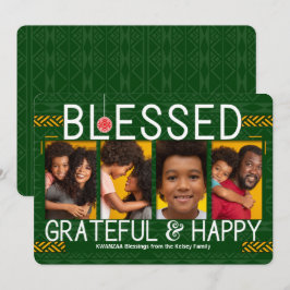 Kwanzaa Selig Dankbarkeit und Happy Tribal 4 Foto Feiertagskarte