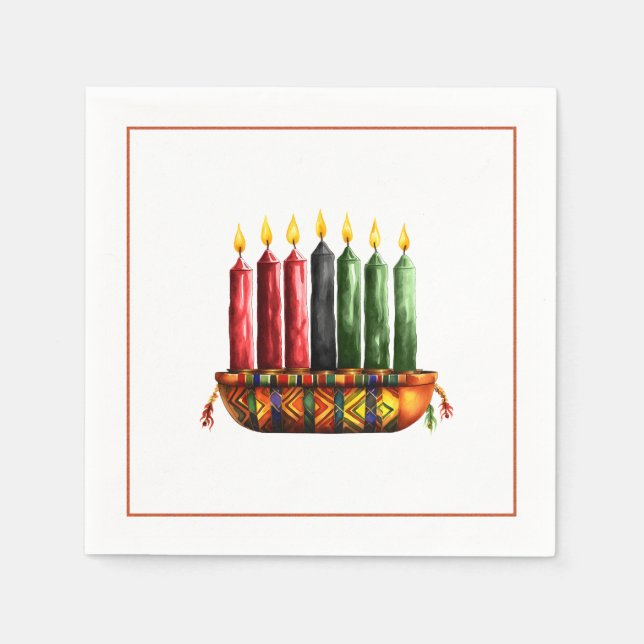 Kwanzaa Seven Candle Paper Napkin Serviette (Vorderseite)