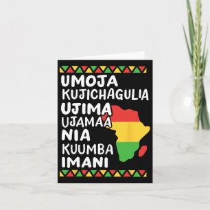 Kwanzaa Seven Principles African Map Black Pride Karte