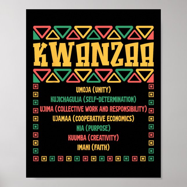 Kwanzaa Seven Principles Umoja Faith Graphic Poster (Vorne)