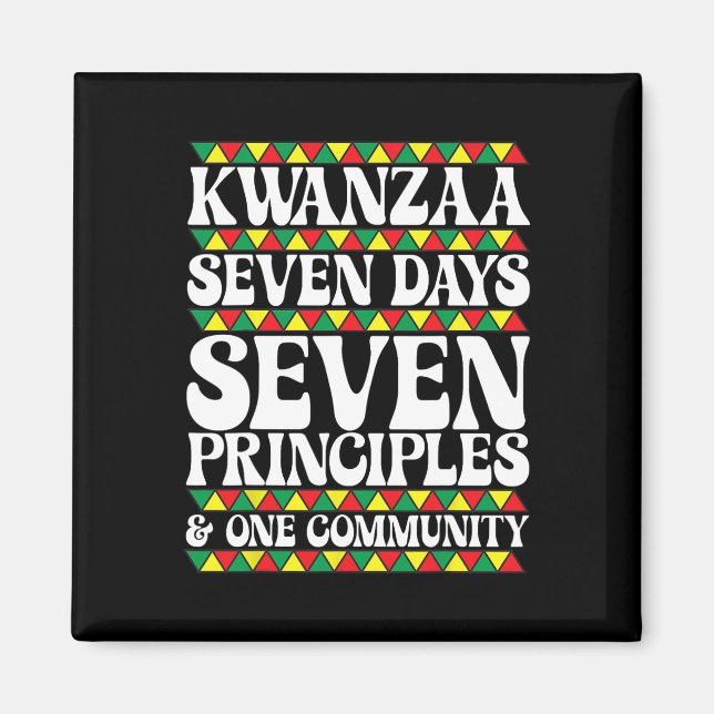 Kwanzaa Sieben Tage Sieben Prinzipien Eins Gemeins Magnet (Vorne)