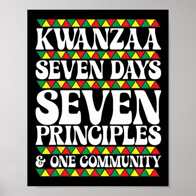 Kwanzaa Sieben Tage Sieben Prinzipien Eins Gemeins Poster (Vorne)