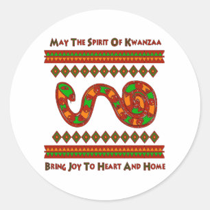 Kwanzaa Snake Runder Aufkleber