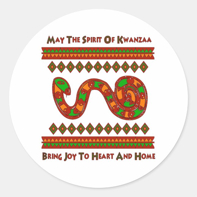 Kwanzaa Snake Runder Aufkleber (Vorderseite)