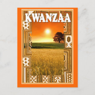 Kwanzaa - Sonnenuntergang und Maisfelder Postkarte