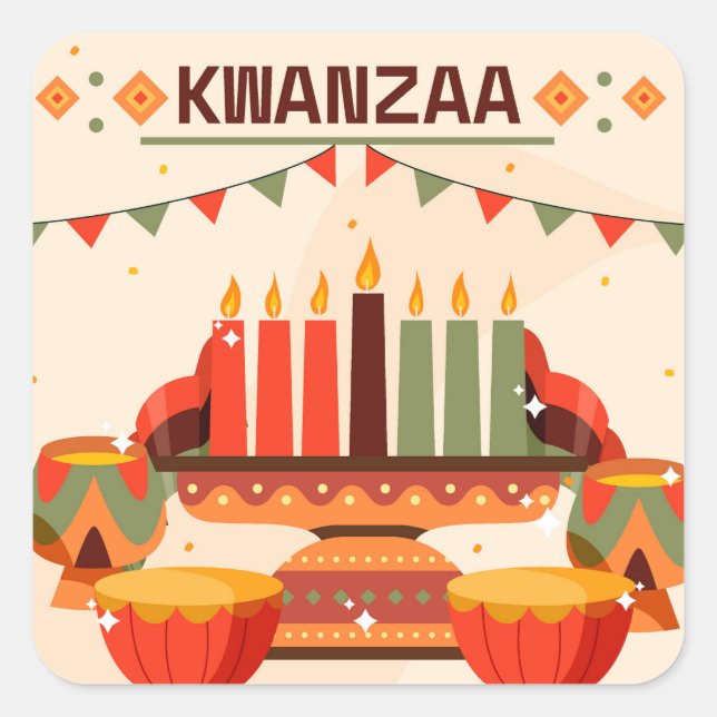 Kwanzaa Square Sticker (Vorderseite)