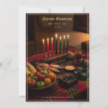 Kwanzaa-Tisch mit Kinara