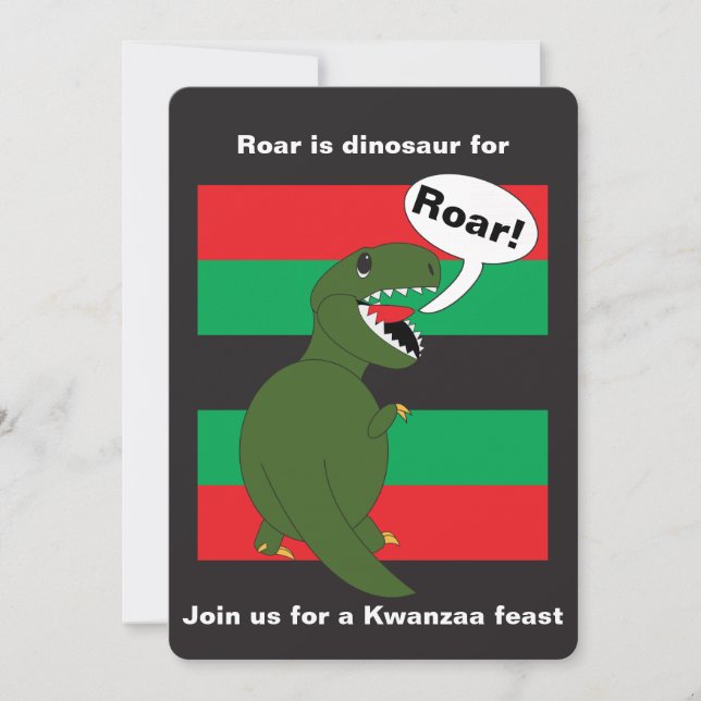 Kwanzaa Tyrannosaurus Rex Custom Einladung (Vorderseite)
