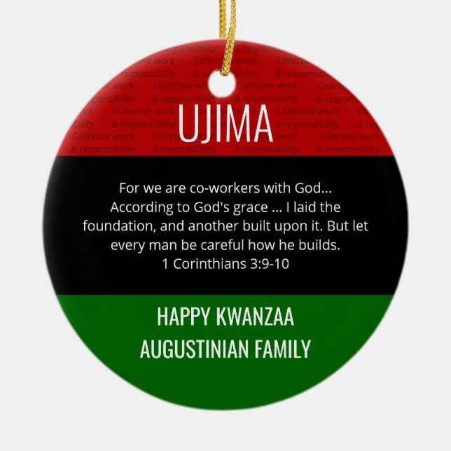 Kwanzaa UJIMA Keramik Ornament (Vorne)