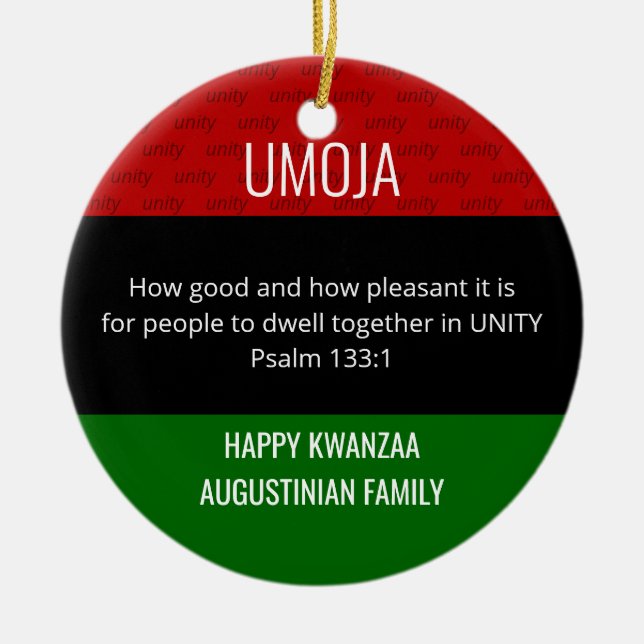Kwanzaa UMOJA Keramik Ornament (Vorne)