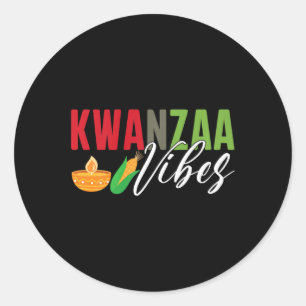 Kwanzaa Vibes African American Harvest Festival Runder Aufkleber