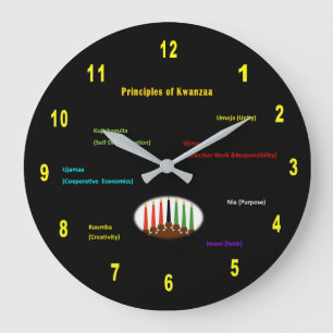 Kwanzaa Wall Clock Round Große Wanduhr