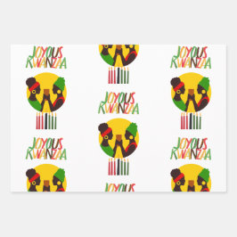 Kwanzaa Wrapping Paper Sheets (Set von 3 Blättern) Geschenkpapier Set