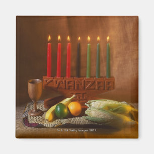 Kwanzaakerzen und -nahrung magnet