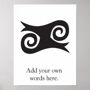 KWATAKYE ATIKO Symbol für Tapferkeit und Furchtlos Poster