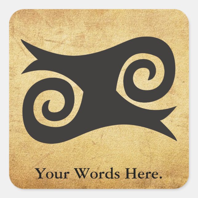 KWATAKYE ATIKO Symbol für Tapferkeit und Furchtlos Quadratischer Aufkleber (Vorderseite)