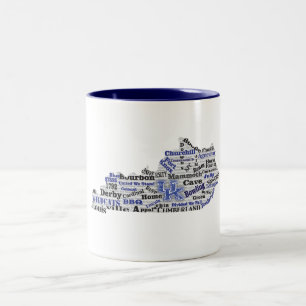 KY Word Cloud (V1 Blau) Zweifarbige Tasse