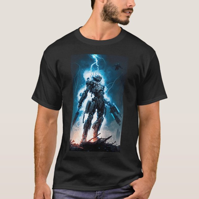 kybernetischer Android, der gegen Kriminalität käm T-Shirt (Vorderseite)