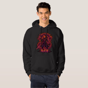 Kybernetischer Samurai mit mechanischen roten Flüg Hoodie