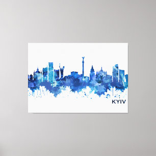 Kyiv Ukraine Skyline Blue Leinwanddruck