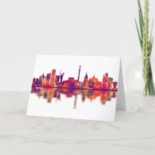 Kyiv Ukraine Skyline Feiertagskarte