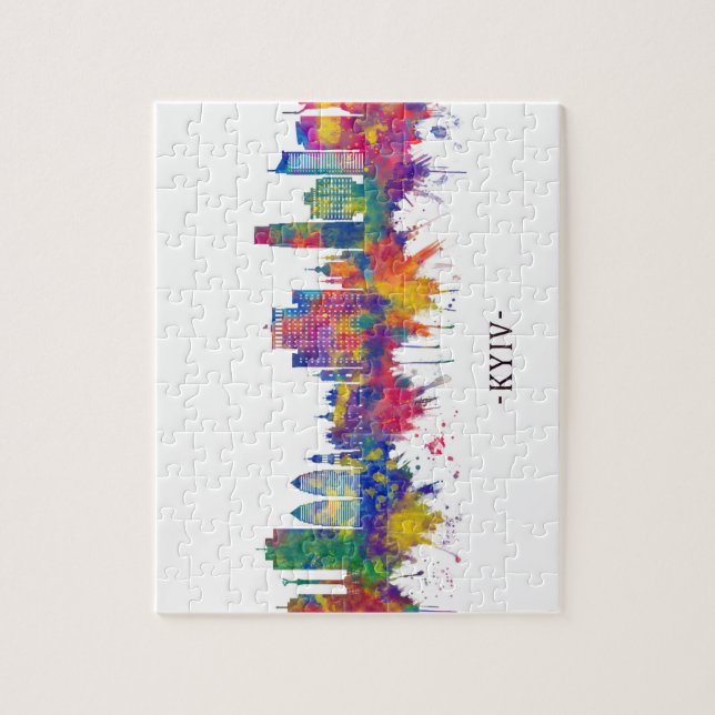 Kyiv Ukraine Skyline Puzzle (Vertikal)