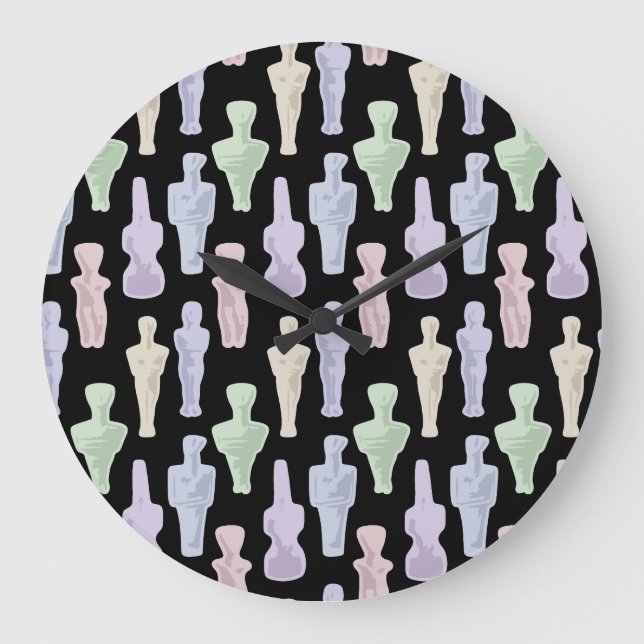 Kykladen-Figuren Große Wanduhr (Vorderseite)