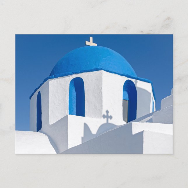 Kykladen Griechische Kirchenkuppel Postkarte (Vorderseite)