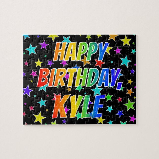"KYLE" Vorname, Spaß "GLÜCKLICHER GEBURTSTAG" Puzzle (Horizontal)