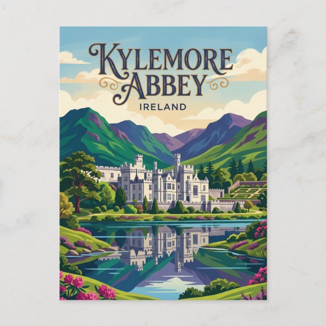 Kylemore-Abtei Irland Postkarte (Vorderseite)