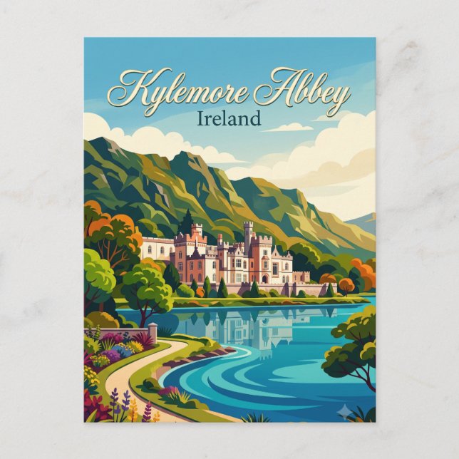 Kylemore-Abtei Irland Postkarte (Vorderseite)