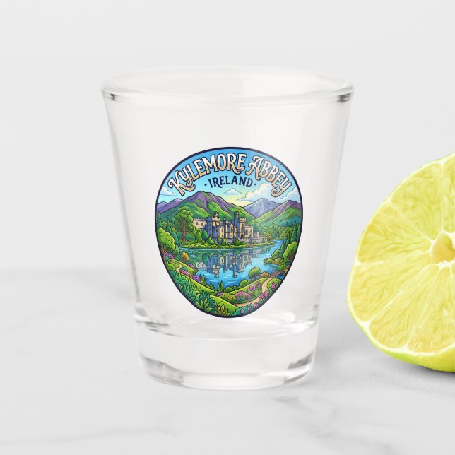 Kylemore-Abtei Irland Schnapsglas (Vorderseite)