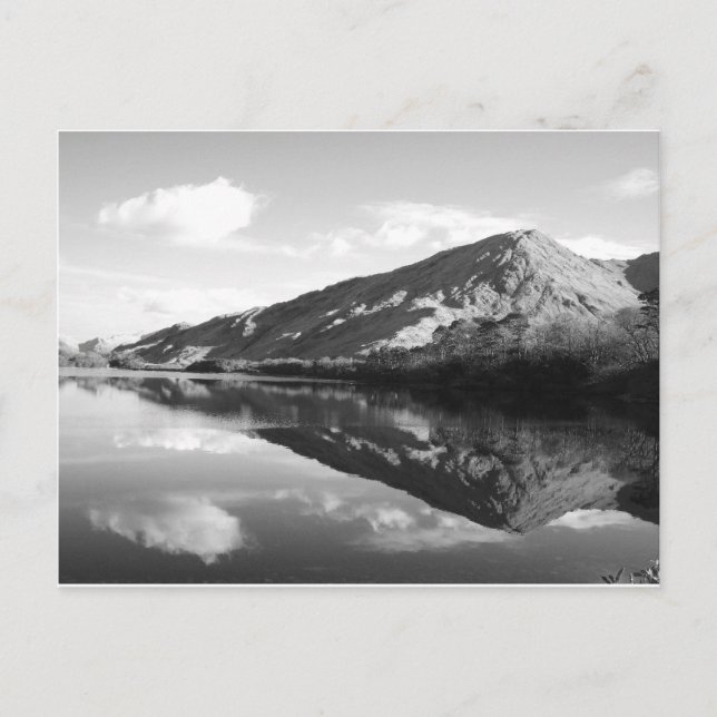 Kylemore Lake B&W Postkarte (Vorderseite)