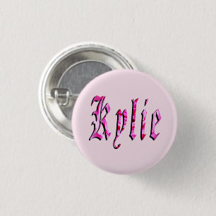 "Kylie" Floral Pink Kylie Name, Button