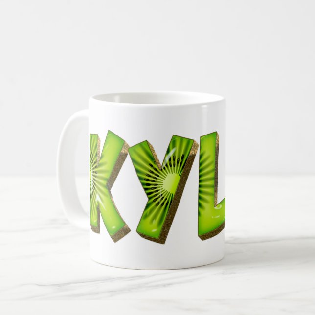 Kylie Name Kiwi Style Tasse Teetasse Kaffeetasse (Vorderseite Links)