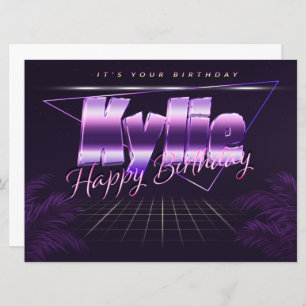 Kylie Name Vorname lila retro Karte Geburtstag