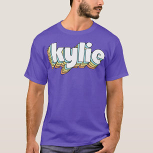 Kylie Retro Rainbow Typografie Faded Style T-Shirt