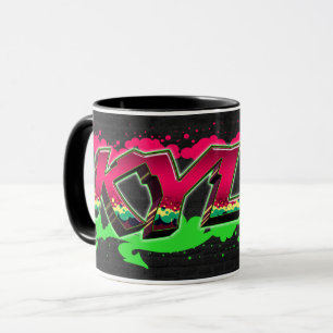 Kylie Vorname Name Graffiti red green Tasse