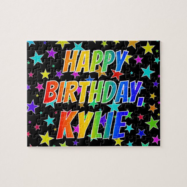 "KYLIE" Vorname, Spaß "GLÜCKLICHER GEBURTSTAG" Puzzle (Horizontal)