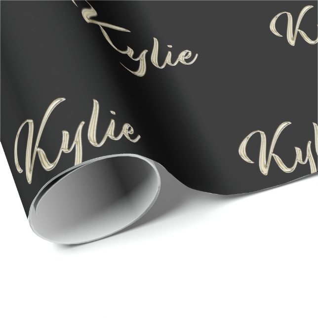 Kylie white gold Handwriting Geschenkpapier (Rolleneckpunkt)