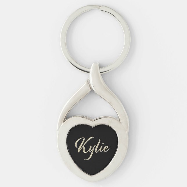 Kylie white gold Handwriting Schlüsselanhänger (Vorderseite)