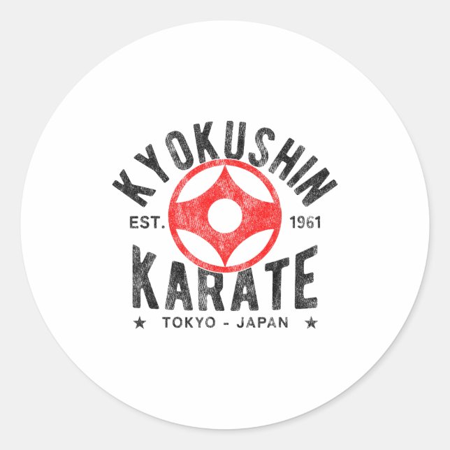 Kyokushin Karate Do Martial Arts Japan Tokyo Vinta Runder Aufkleber (Vorderseite)