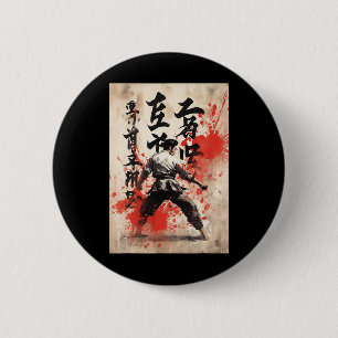 Kyokushin Karate Japanische Kalligrafie Kampfsport Button
