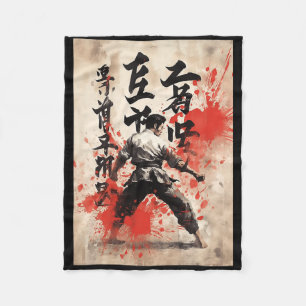 Kyokushin Karate Japanische Kalligrafie Kampfsport Fleecedecke