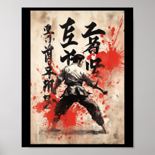 Kyokushin Karate Japanische Kalligrafie Kampfsport Poster