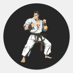 Kyokushin-Karate-Kämpfer - japanische Kampfkunst Runder Aufkleber