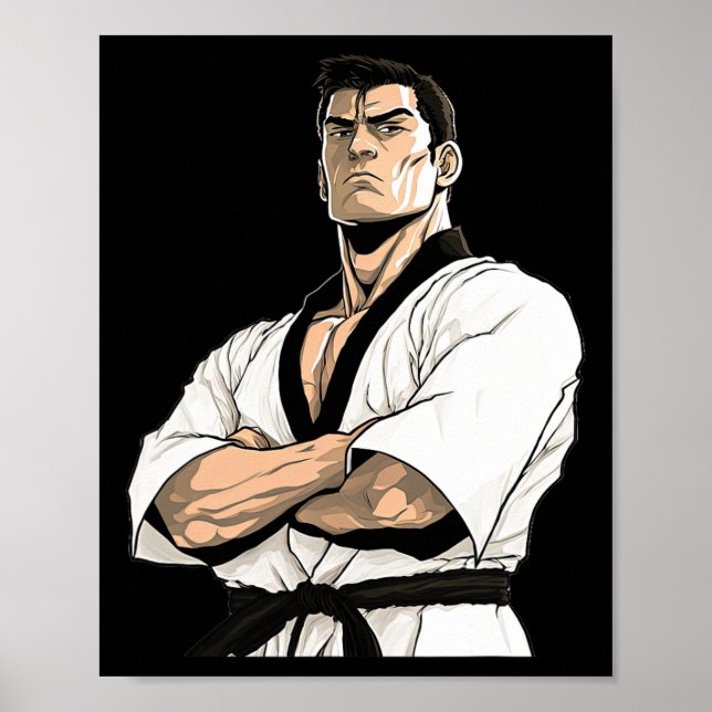 Kyokushin-Karate-Kämpfer - Kampfsport  Poster (Vorne)