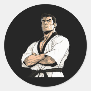 Kyokushin-Karate-Kämpfer - Kampfsport Runder Aufkleber