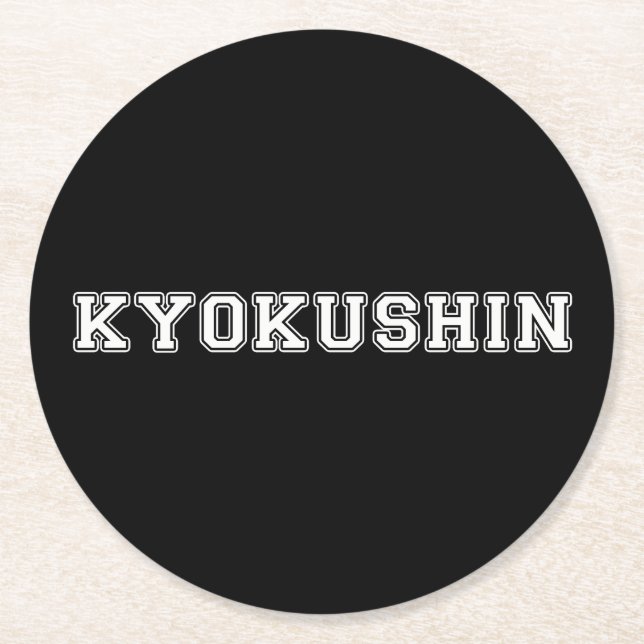 Kyokushin Karate Runder Pappuntersetzer (Vorderseite)