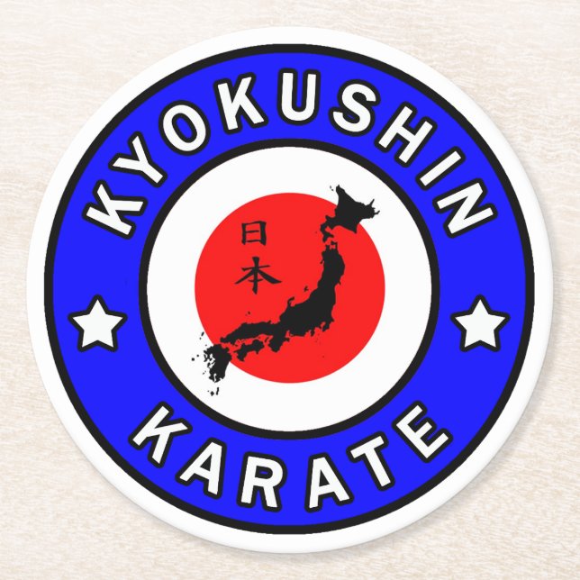 Kyokushin Karate Runder Pappuntersetzer (Vorderseite)